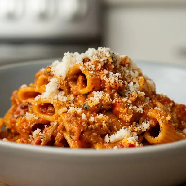 One Pot Spicy Sausage Rigatoni — Brian Lagerstrom